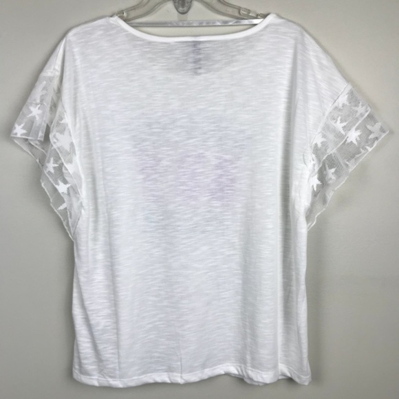 Save the planet graphic tee top lace sleeves XL - Picture 5 of 6